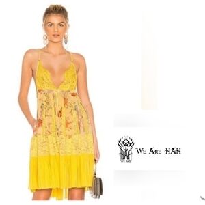 We Are HAH Yellow Floral Mini Dress
